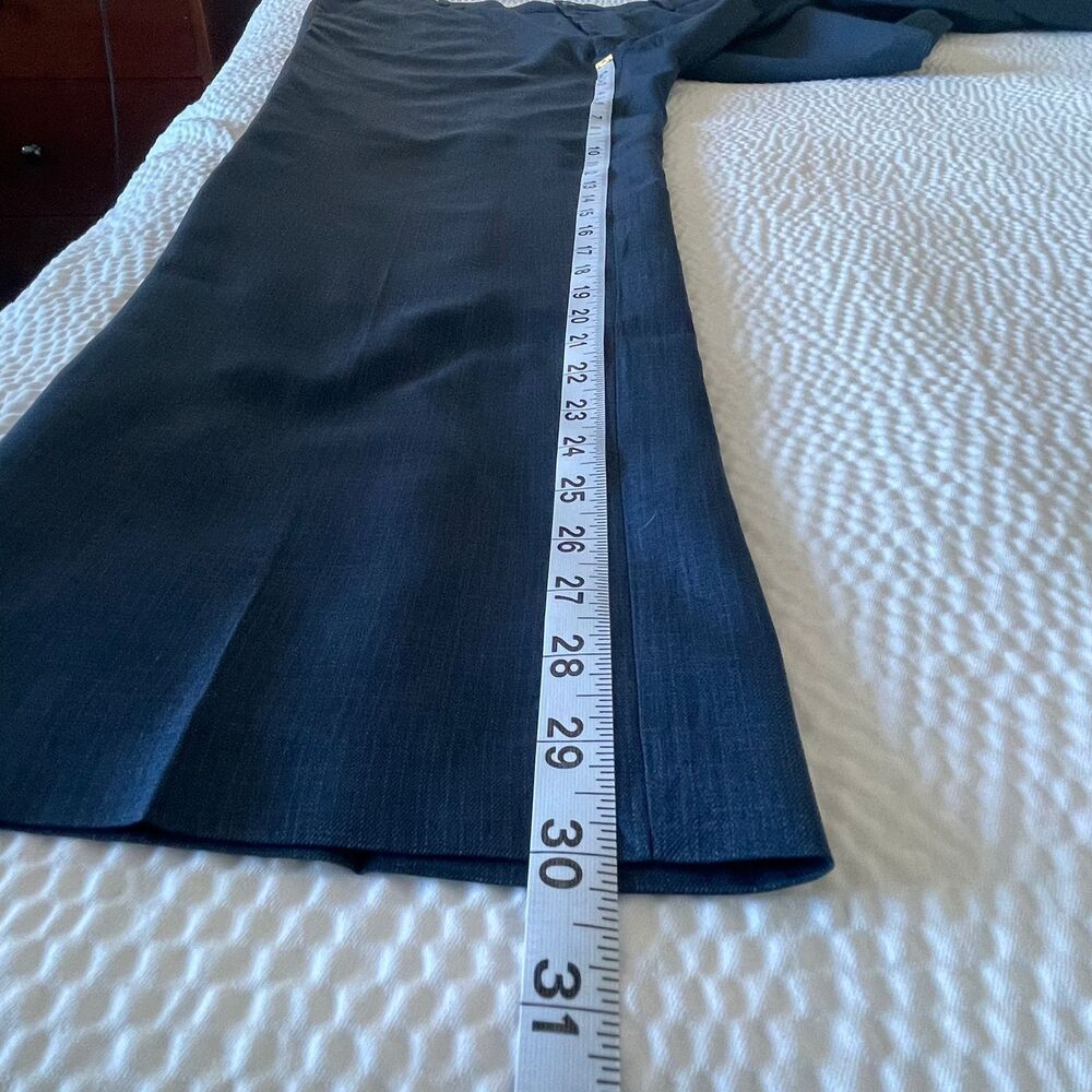 Van Heusen Traveler Men's Blue Dress Flat Front Straight Trousers Pant Size 34 - Picture 10 of 10
